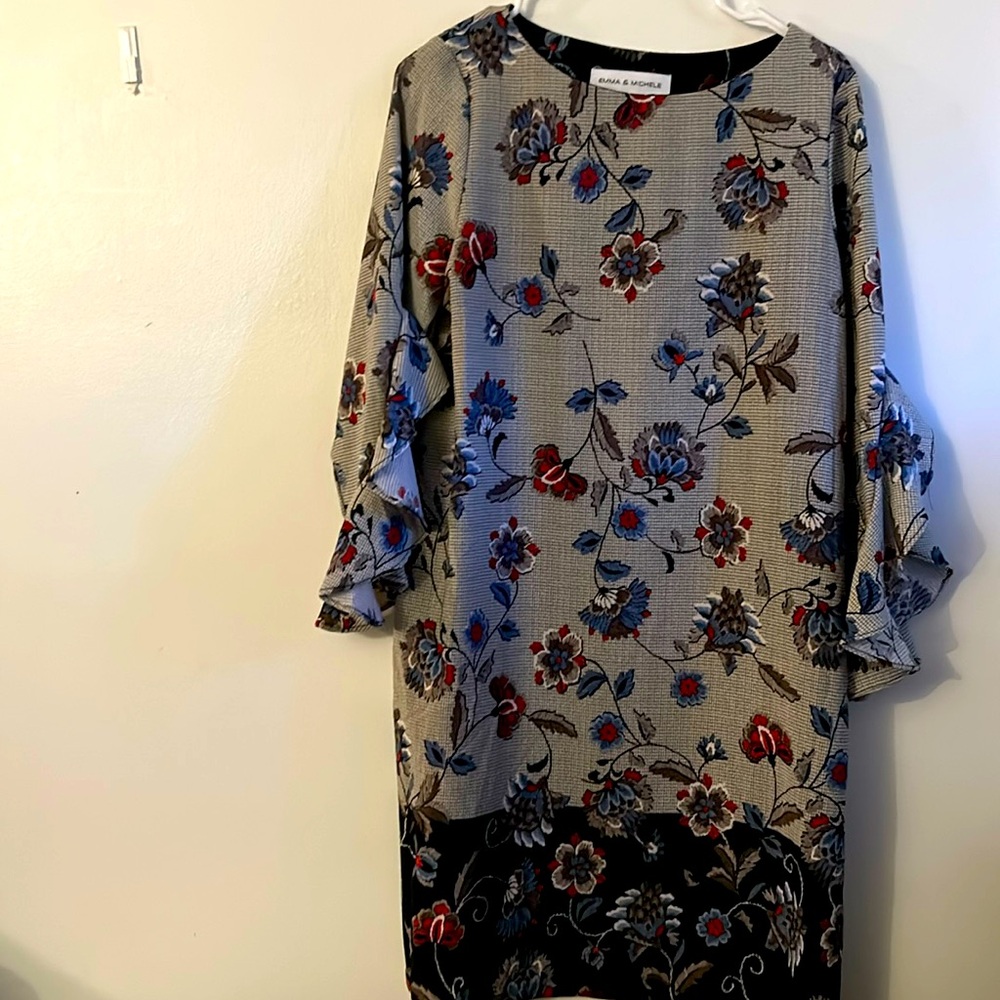 Emma & Michele long sleeves midi dress size medium cottage core floral